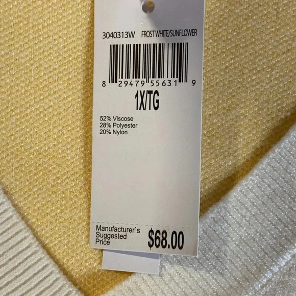 Philosophy Women's Striped V Neck Long Sleeve Pullover Sweater Size 1X NWT - Picture 8 of 14